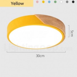 Nordic Macaron Modern Contemporary Round Wood Ceiling Light