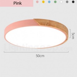 Nordic Macaron Modern Contemporary Round Wood Ceiling Light