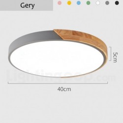 Nordic Macaron Modern Contemporary Round Wood Ceiling Light