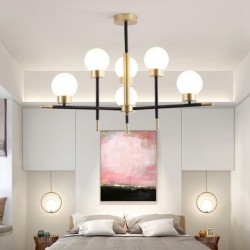 Nordic Bean Chandelier with Glass Shade