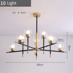 Nordic Bean Chandelier with Glass Shade