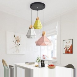 Modern Contemporary Macaron Hollow 3 Light Nordic Chandelier