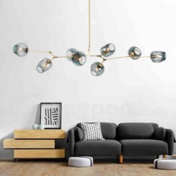 Nordic Modern Contemporary Bean Macaron Chandelier with Glass Shade