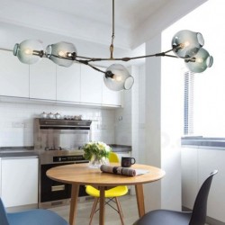 Nordic Modern Contemporary Bean Macaron Chandelier with Glass Shade