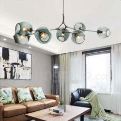 Nordic Modern Contemporary Bean Macaron Chandelier with Glass Shade