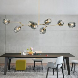 Nordic Modern Contemporary Bean Macaron Chandelier with Glass Shade