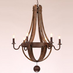 Chandelier/6 lights/Vintage/Retro/Country Living/Dining/Kitchen/Study/Office/Entry/Hallway/Garage Metal