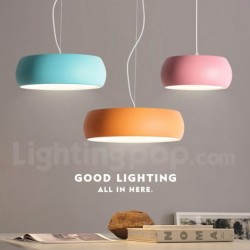 Round Nordic 1 Light Modern Contemporary Macaron Chandelier