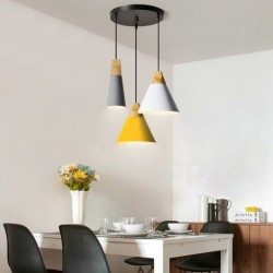 Nordic Macaron Modern Contemporary 1 Light Wood Chandelier