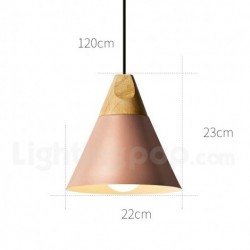 Nordic Macaron Modern Contemporary 1 Light Wood Chandelier