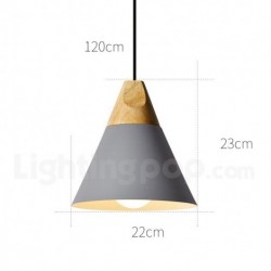 Nordic Macaron Modern Contemporary 1 Light Wood Chandelier