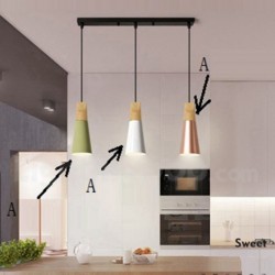 Nordic Macaron Modern Contemporary 1 Light Wood Chandelier