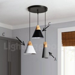 Nordic Macaron Modern Contemporary 1 Light Wood Chandelier