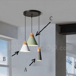 Nordic Macaron Modern Contemporary 1 Light Wood Chandelier