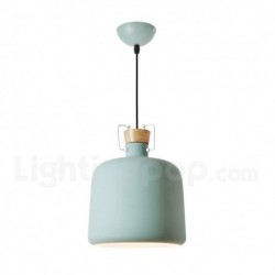 Nordic Macaron Round 1 Light Modern Contemporary Wood Chandelier