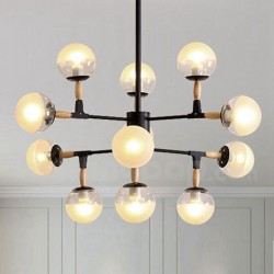 Modern Contemporary Nordic Bean Chandelier with Glass Shade