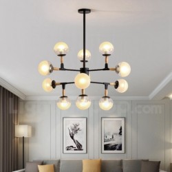 Modern Contemporary Nordic Bean Chandelier with Glass Shade