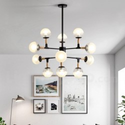 Modern Contemporary Nordic Bean Chandelier with Glass Shade