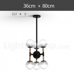 Modern Contemporary Nordic Bean Chandelier with Glass Shade