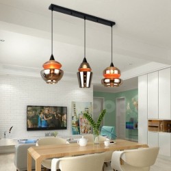 Nordic Modern Contemporary 3 Light Round Chandelier with Glass Shade