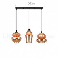 Nordic Modern Contemporary 3 Light Round Chandelier with Glass Shade