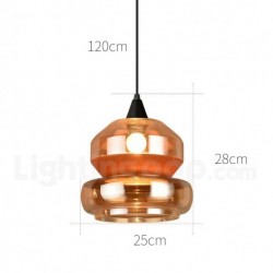 Nordic Modern Contemporary 3 Light Round Chandelier with Glass Shade