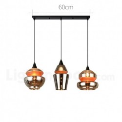 Nordic Modern Contemporary 3 Light Round Chandelier with Glass Shade