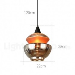 Nordic Modern Contemporary 3 Light Round Chandelier with Glass Shade