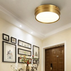 American Pure Brass Round Ultra-thin Ceiling Light