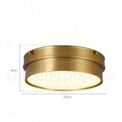 American Pure Brass Round Ultra-thin Ceiling Light