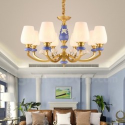 Pure Brass Macaron Ceramics Rustic / Lodge Chandelier