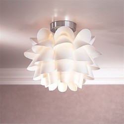 White Flower Ceiling Light 1-Light Pendant Living Room / Bedroom / Dining Room / Kitchen Hanging Lamp Fixture