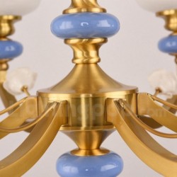 Pure Brass Macaron Ceramics Rustic / Lodge Chandelier