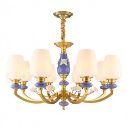 Pure Brass Macaron Ceramics Rustic / Lodge Chandelier