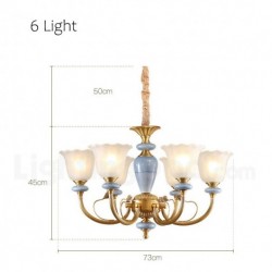 European Pure Brass Ceramics Luxurious Macaron Chandelier