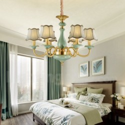 European Pure Brass Luxurious Ceramics Chandelier