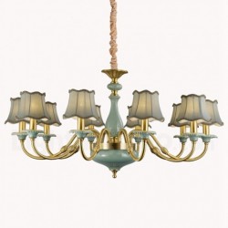 European Pure Brass Luxurious Ceramics Chandelier