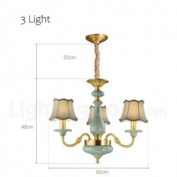 European Pure Brass Luxurious Ceramics Chandelier