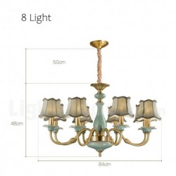 European Pure Brass Luxurious Ceramics Chandelier