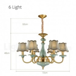 European Pure Brass Luxurious Ceramics Chandelier