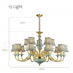 European Pure Brass Luxurious Ceramics Chandelier