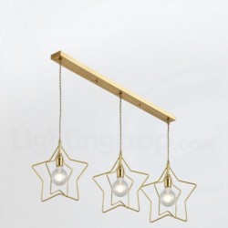 Pure Brass Gold Hollow Star Modern Personality Pendant Lights