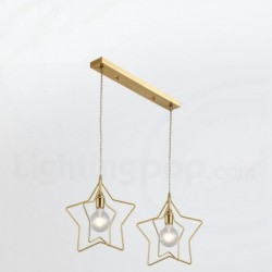 Pure Brass Gold Hollow Star Modern Personality Pendant Lights