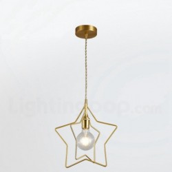 Pure Brass Gold Hollow Star Modern Personality Pendant Lights