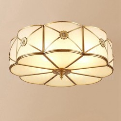 New Arrival European American Pure Brass Flush Mount Ceiling Light