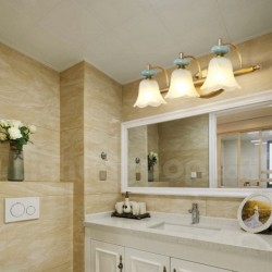 European Pure Brass Wall Light with Glass Shade