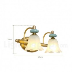 European Pure Brass Wall Light with Glass Shade