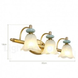 European Pure Brass Wall Light with Glass Shade