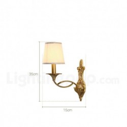 European Pure Brass Modern Contemporary Wall Light with Glass Shade