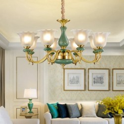 European Retro Pure Brass Macaron Chandelier